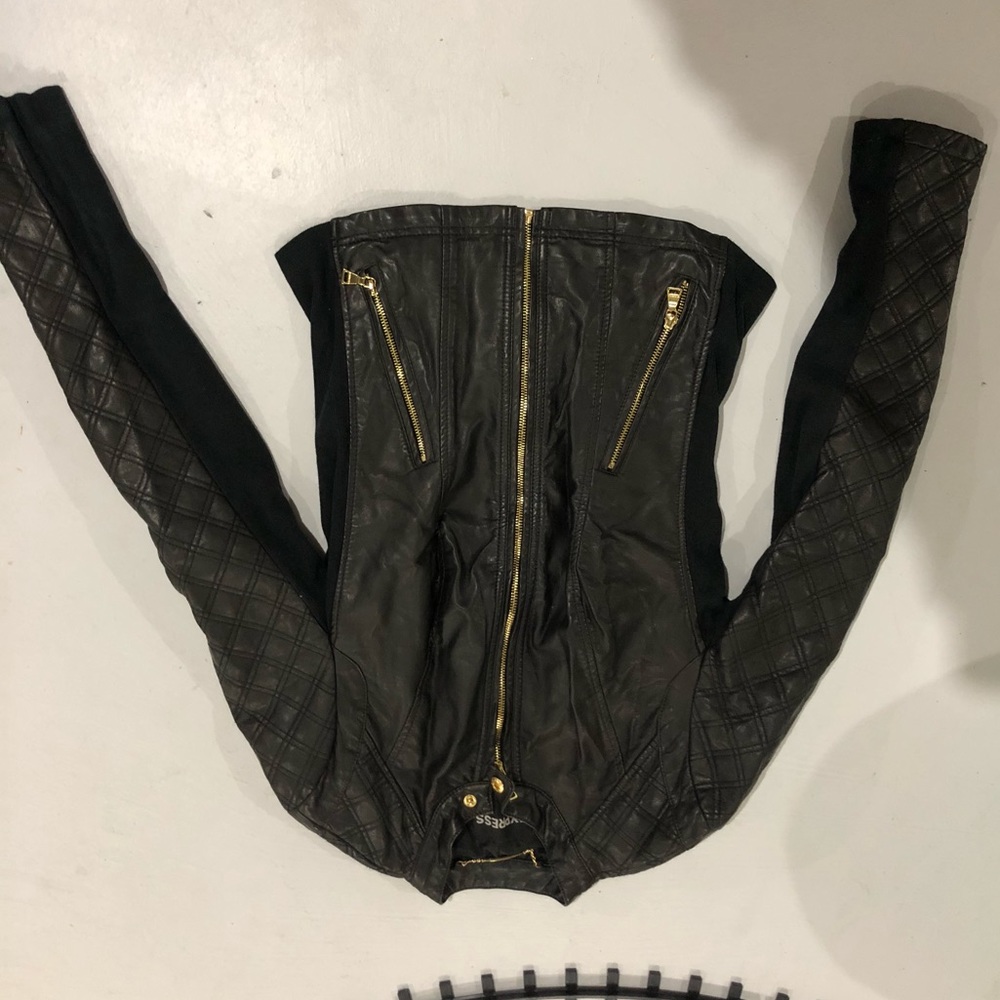 Express Vegan Faux Leather Coat Size S